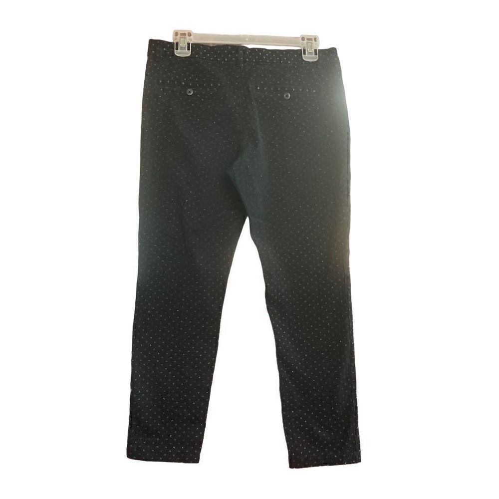 GAP Women’s Slim City Crop Pants Size 8R Black‎ With Silver Sparkles Inseam 25”